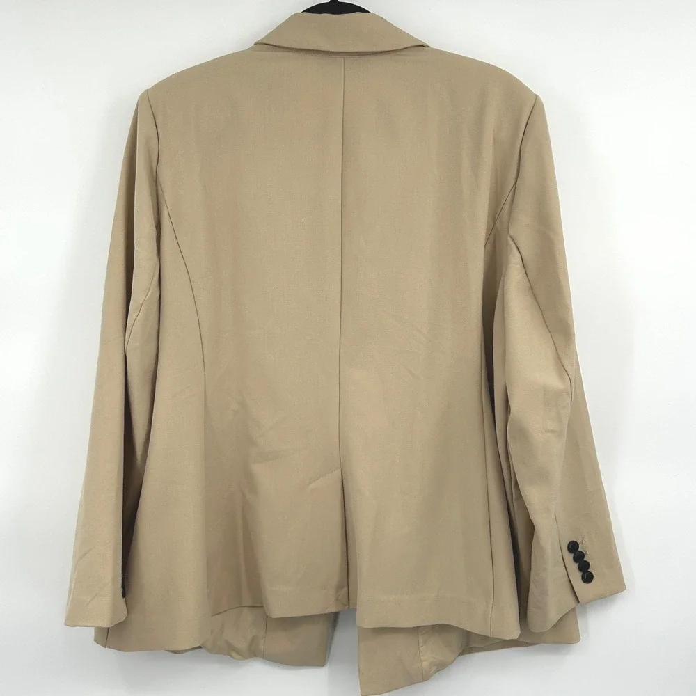 Wms Plus Size Modern Tan Single Button Blazer 26W Beige Professional Lane Bryant - Picture 9 of 9